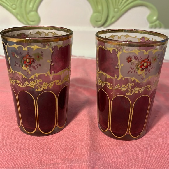 Anthropologie Candle Votives Victorian Set of 2 French Glassware - Picture 2 of 4